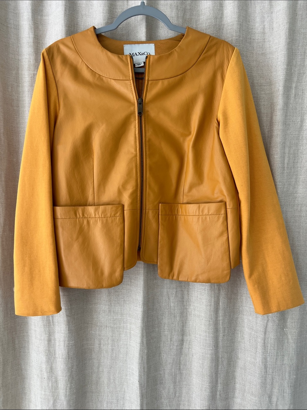 Maxmara Max & Co Yellow Leather Jacket
